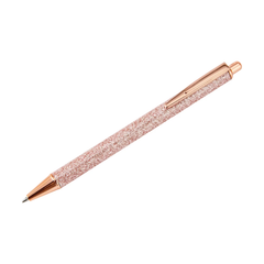 Rose gold glitter pen on a white background
