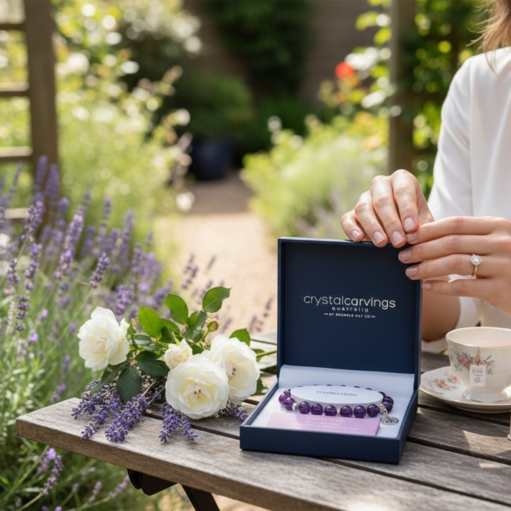 Bramble bay crystal carvings Amethyst - peace and calm bracelet