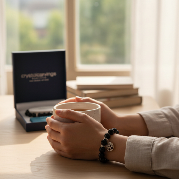 Black Obsidian Tree of Life Bracelet – 10mm Beads
